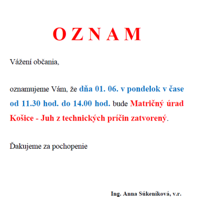 Oznam